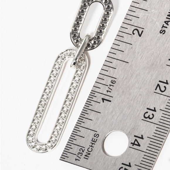 Link chain and textured, post drop earrings (pierced)
(New) - Picture 2 of 2